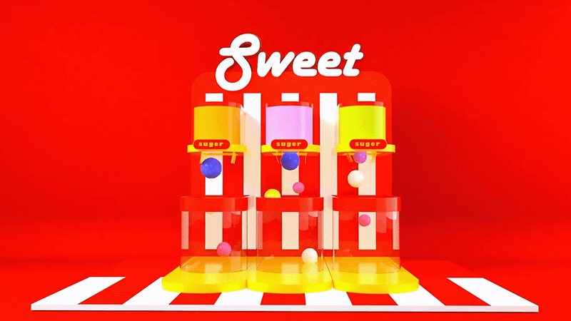C4D糖果贩卖机小动画