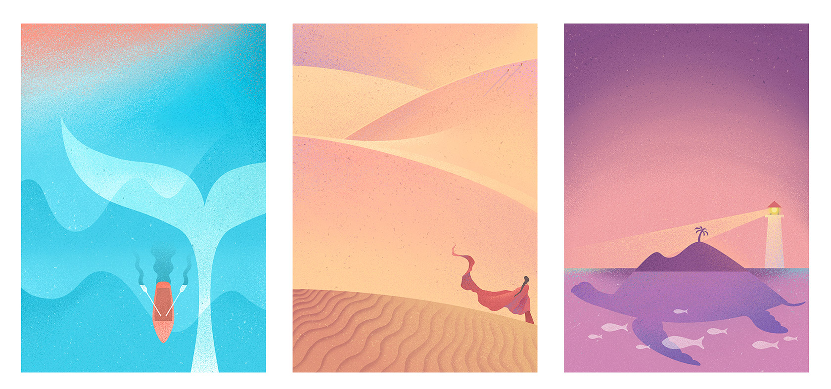 噪点风格插画绘制